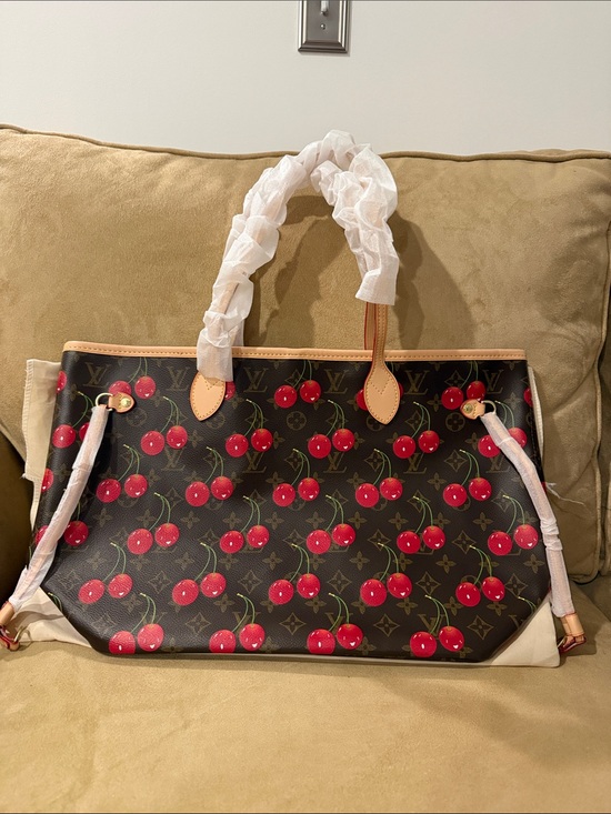 Louis Vuitton Handbags - LV Cherry Monogram Neverfull MM - Brown & Red